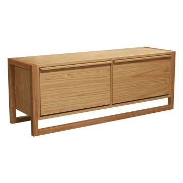 Pantofar în culoare naturală cu deschidere înclinată cu bancă cu aspect de lemn de stejar NewEst – Woodman