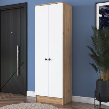 Pantofar Vivre cu 6 rafturi, Alb, 60 x 183 x 38 cm