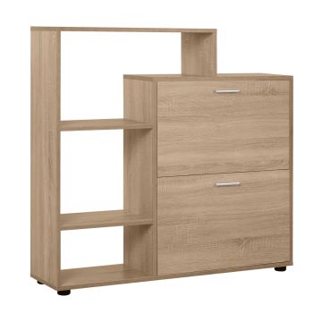 HOMCOM Dulap Pantofi Design Modern 20 Perechi pentru Hol in Lemn 101,5 x 25,5 x 98 cm | Aosom Romania