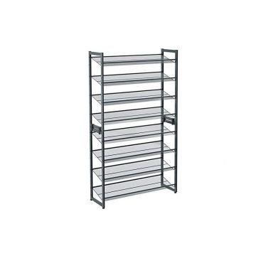 Set 2 pantofare stivuibile, Songmics, 8 rafturi, Metal, LMR08GB, 92 x 30 x 163 cm