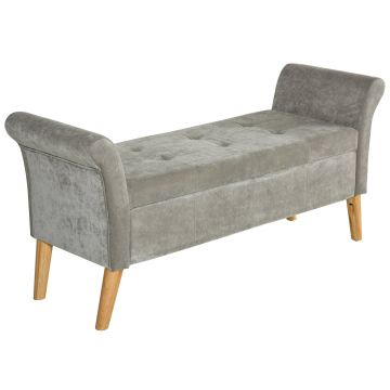 HOMCOM banca de depozitare captusita, Design 2 in 1, 136,5x45x62cm Gri deschis | AOSOM RO