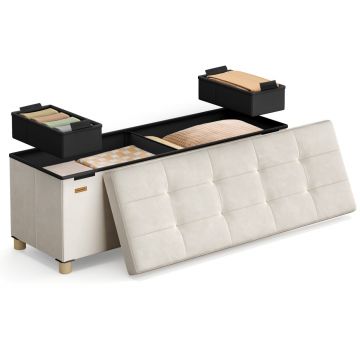 Bancuta hol cufar cu depozitare Melisa Bej 110x38x40 cm