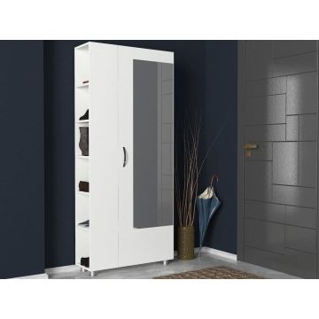 Cuier cu pantofar Meyra, Alb, 80x185x29 cm - Alb