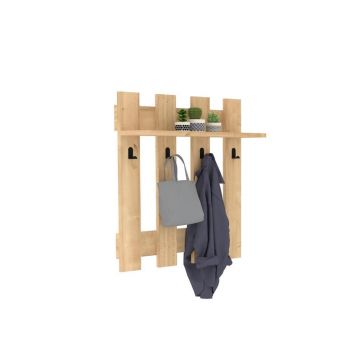Cuier de perete, Safir, Stejar, 70x70x18 cm - Albastru