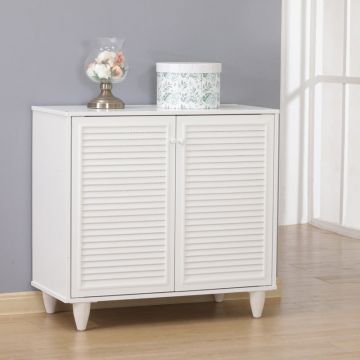 Dulap de pantofi Ronan, Alb, Lemn, 70x35x66 cm - Organizare practică și elegantă pentru casa ta!