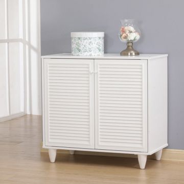 Dulap de pantofi Ronan, Alb, Lemn, 70x35x66 cm - Organizare practică și elegantă pentru casa ta!