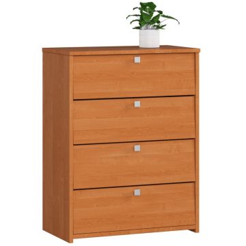Dulap pantofi pal 4 usi rabatabile organizare, 60x33x80 cm, 12 perechi, maro arin