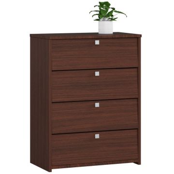 Dulap pantofi pal 4 usi rabatabile organizare, 60x33x80 cm, 12 perechi, maro wenge