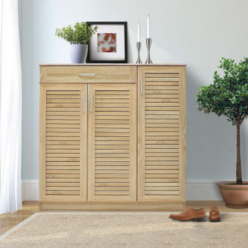 Dulap pantofi  MDF, Sante 30 perechi, 120 x37 x 123cm - Stejar