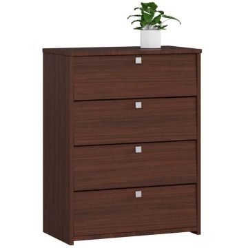 Dulap pantofi pal 4 usi rabatabile depozitare, 66x36x85 cm, 12 perechi, maro wenge