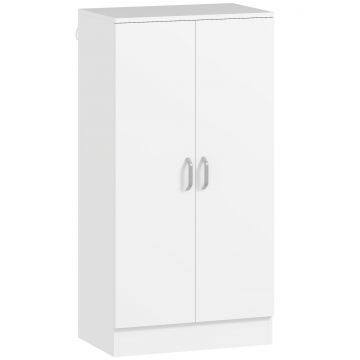Dulap pentru Pantofi cu 6 Rafturi Ajustabile din Lemn 55x35x108 cm Alb