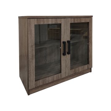 Dulap pentru pantofi cu functie de depozitare Sapato, Lemn, stejar, 80x40x80 cm - Stejar