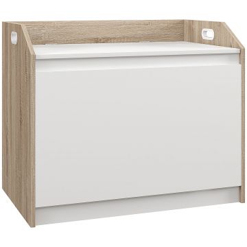 HOMCOM Cutie de Depozitare Modernă cu Lift Top și Spațiu Ascuns pentru Intrare, Living, Cameră de Joacă, 62.4x40x51.5 cm, Alb | Aosom Romania