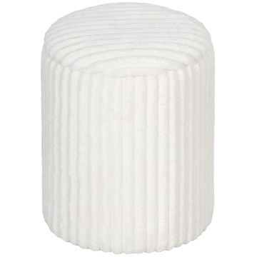 HOMCOM Taburet de depozitare cu capac reversibil, taburet modern din cord pentru living și dormitor, Alb | Aosom Romania