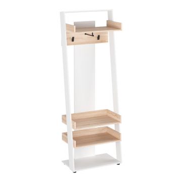 Mobilier de intrare cu functie Sciove, lemn, alb-natur, 70x40x200 cm
