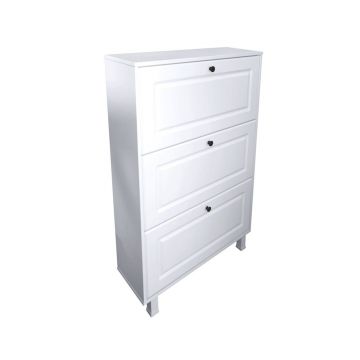 Pantofar 3 sertare front MDF alb mat - design modern si compact