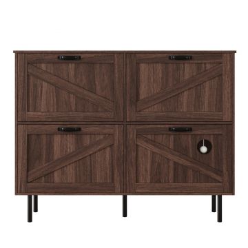 Pantofar cu 3 clapete, cu raft pentru jucării pentru animale de companie, 120x28x92 cm, Maro