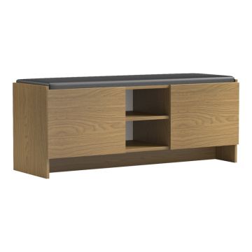 Pantofar cu banca Zulla, 110x37x43 cm - Nuc deschis