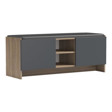 Pantofar cu banca Zulla, 110x37x43 cm - Sonoma-Antracit