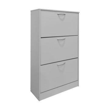 Pantofar cu functie de organizare Savaz, Lemn, Alb, 60x24x114 cm