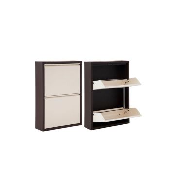 Pantofar Miko, 2 compartimente, Alb - Maro, 50x70x15 cm - Maro