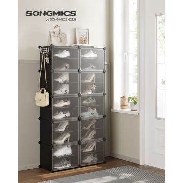 Pantofar modular Songmics Negru 82x32x152 cm