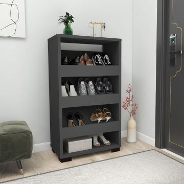 Pantofar Nasem Large, 4 Compartimente, 45x82x28 cm - Gri