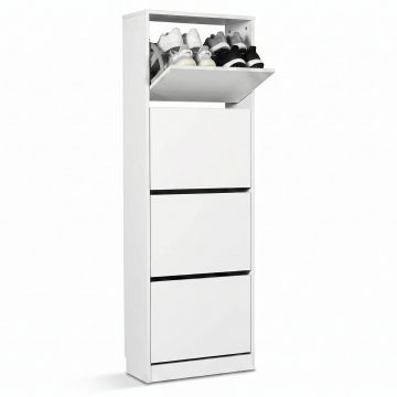 Pantofar SHC-340-BB-1 Home Collection® Compact XL, 16 Perechi, 4 Compartimente, Alb - Natur, 51x157x26 cm - Alb