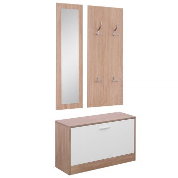 Set Hol 3 Piese - Dulap Pantofi, Cuier  Oglinda