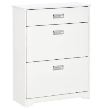 Suport de Pantofi Modern 2 Sertare pentru 16 Perechi de Pantofi si Sertar Mic 70x29x92cm