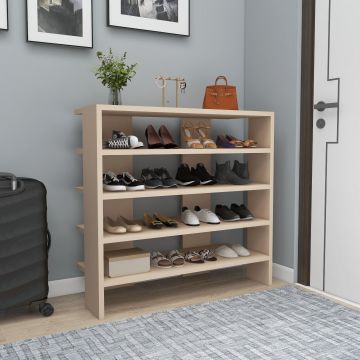 Pantofar Fuat, 4 Rafturi Larg, 16 - 20 Perechi,  76 x 72 x 32 cm - Bej