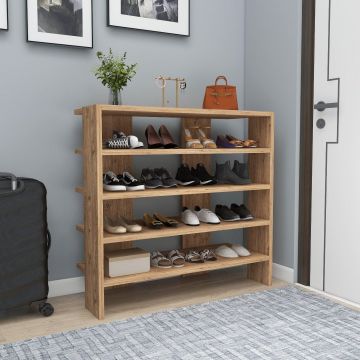 Pantofar Fuat, 4 Rafturi Larg, 16 - 20 Perechi,  76 x 72 x 32 cm - Stejar