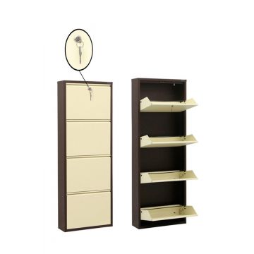 Pantofar Miko cu cheie, 4 compartimente, 50 X 137 X 15 Cm - Maro