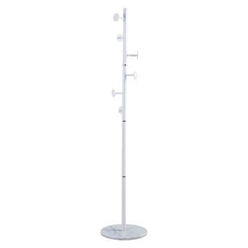 Suport pentru haine Adriana metalic, Alb - Negru, D37x172 cm - Alb